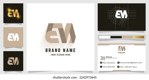 Letter EM or EN monogram logo with business card design