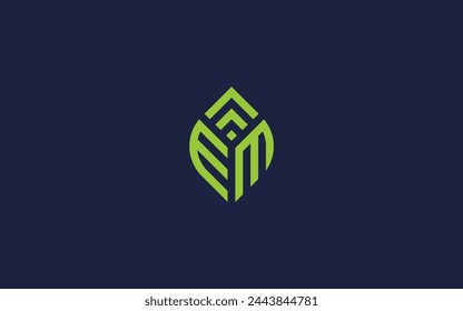 letter em with leaves logo icon design vector design template inspiration