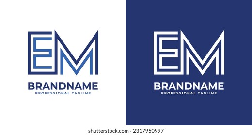 Letter EM Line Monogram Logo, geeignet für jedes Geschäft mit EM oder ME Initialen.