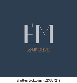 letter Em linked logo design for company identity