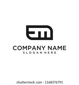 Letter EM logo design