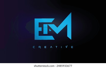 Letter EM logo design creative custom clean two alphabet logo
