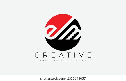 Ilustración vectorial de la plantilla de diseño del logotipo EM de la letra.