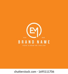 letter EM logo design vector template