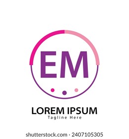 EM-Logo. EM Logo-Design, Vektorgrafik für Kreativunternehmen, Unternehmen, Industrie