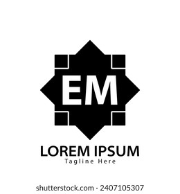 letter EM logo. EM logo design vector illustration for creative company, business, industry