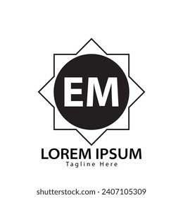 letter EM logo. EM logo design vector illustration for creative company, business, industry