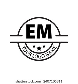 letter EM logo. EM logo design vector illustration for creative company, business, industry