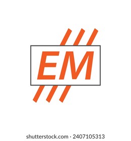 EM-Logo. EM Logo-Design, Vektorgrafik für Kreativunternehmen, Unternehmen, Industrie