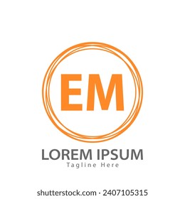 EM-Logo. EM Logo-Design, Vektorgrafik für Kreativunternehmen, Unternehmen, Industrie