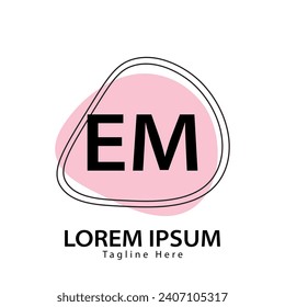 letter EM logo. EM logo design vector illustration for creative company, business, industry