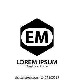 letter EM logo. EM logo design vector illustration for creative company, business, industry