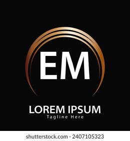 EM-Logo. EM Logo-Design, Vektorgrafik für Kreativunternehmen, Unternehmen, Industrie