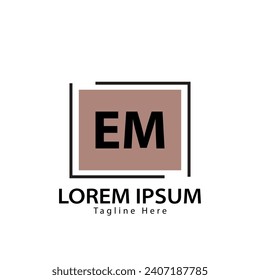 letter EM logo. EM logo design vector illustration for creative company, business, industry