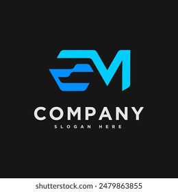 letter EM logo icon and vector