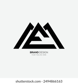 Letter Em or Me initial mountain shape modern logo