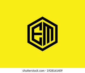 letter em and me logo design vector template