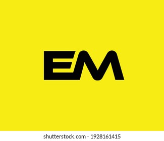 letter em and me logo design vector template