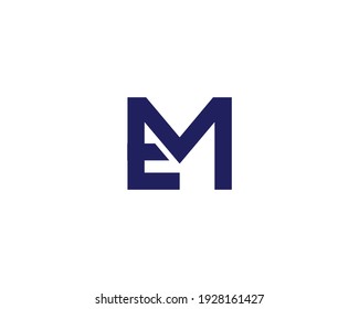 letter em and me logo design vector template