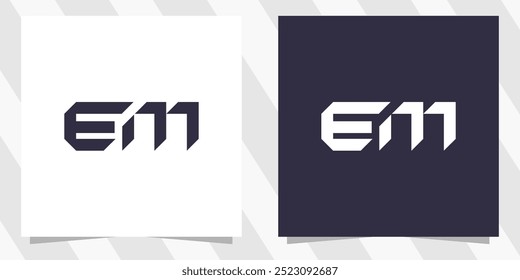 letter em me logo design vector