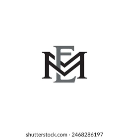 Letter EM or ME logo or icon design