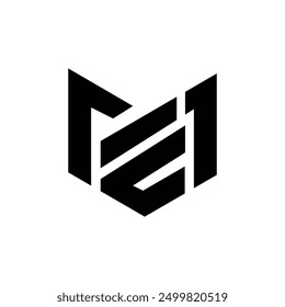 Letter Em or Me modern flat shape creative logo