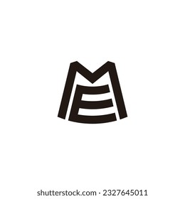 letter em me simple geometric line logo vector 