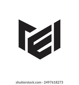 Letter Em modern shape unique logo idea