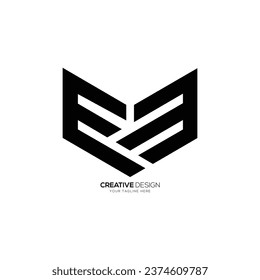 Letter Em modern shapes alphabet creative monogram elegant logo concept
