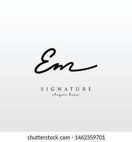 Letter EM Signature Logo Template - Vector