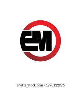 Letter EM simple logo design vector. monogram logo vector illustration