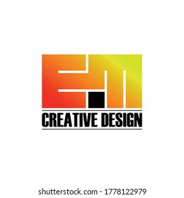 Letter EM simple logo design vector. monogram logo vector illustration