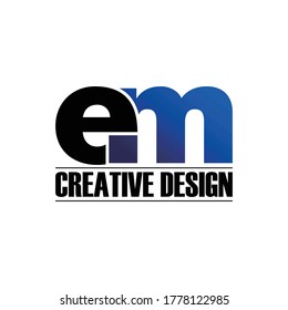 Letter EM simple logo design vector. monogram logo vector illustration