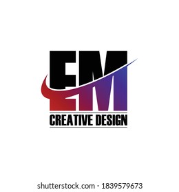 Letter EM simple logo design vector