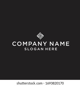 letter em square logo design vector illustration template