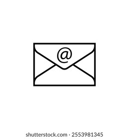 a letter or email illustration in a sealed envelope icon outline vector