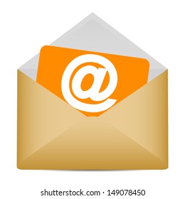 Letter to the e-mail symbol 