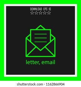 letter, email vector icon