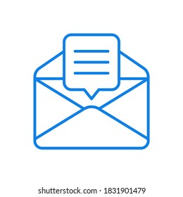 Letter email vector line icon. Online information message web list in envelope. Modern communication and correspondence custom Internet box with interface for incoming and outgoing letters.
