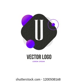 letter emblem with text trendy gradient style