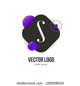 letter emblem with text trendy gradient style