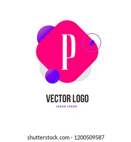 letter emblem with text trendy gradient style