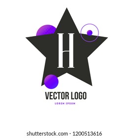 letter emblem with text trendy gradient style