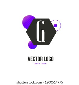 letter emblem with text trendy gradient style