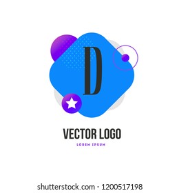 letter emblem with text trendy gradient style