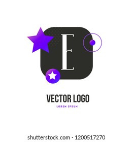 letter emblem with text trendy gradient style