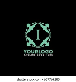  Letter Emblem of the weaving circle logo. Monogram design element, graceful template. Simple identity design for Royalty, business card, Boutique, Hotel, Heraldic, Web design. 