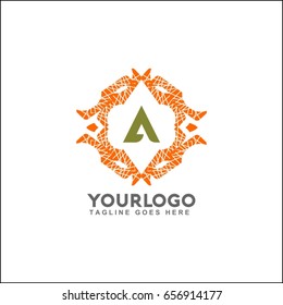 A letter emblem of the weaving circle. Monogram design for Royalty, business card, Boutique, Hotel, Heraldic, Web design, Jewelry. Vector illustration