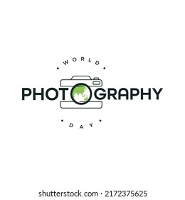 Letter emblem World Photography Day vector background. Vector illustration EPS.8 EPS.10