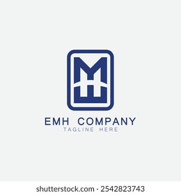 Letter EMH Monogram Logo Design. EMH Letter Initial Logo Design Template Vector Illustration
